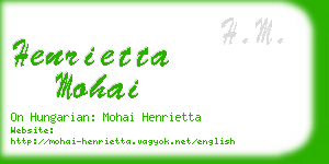 henrietta mohai business card